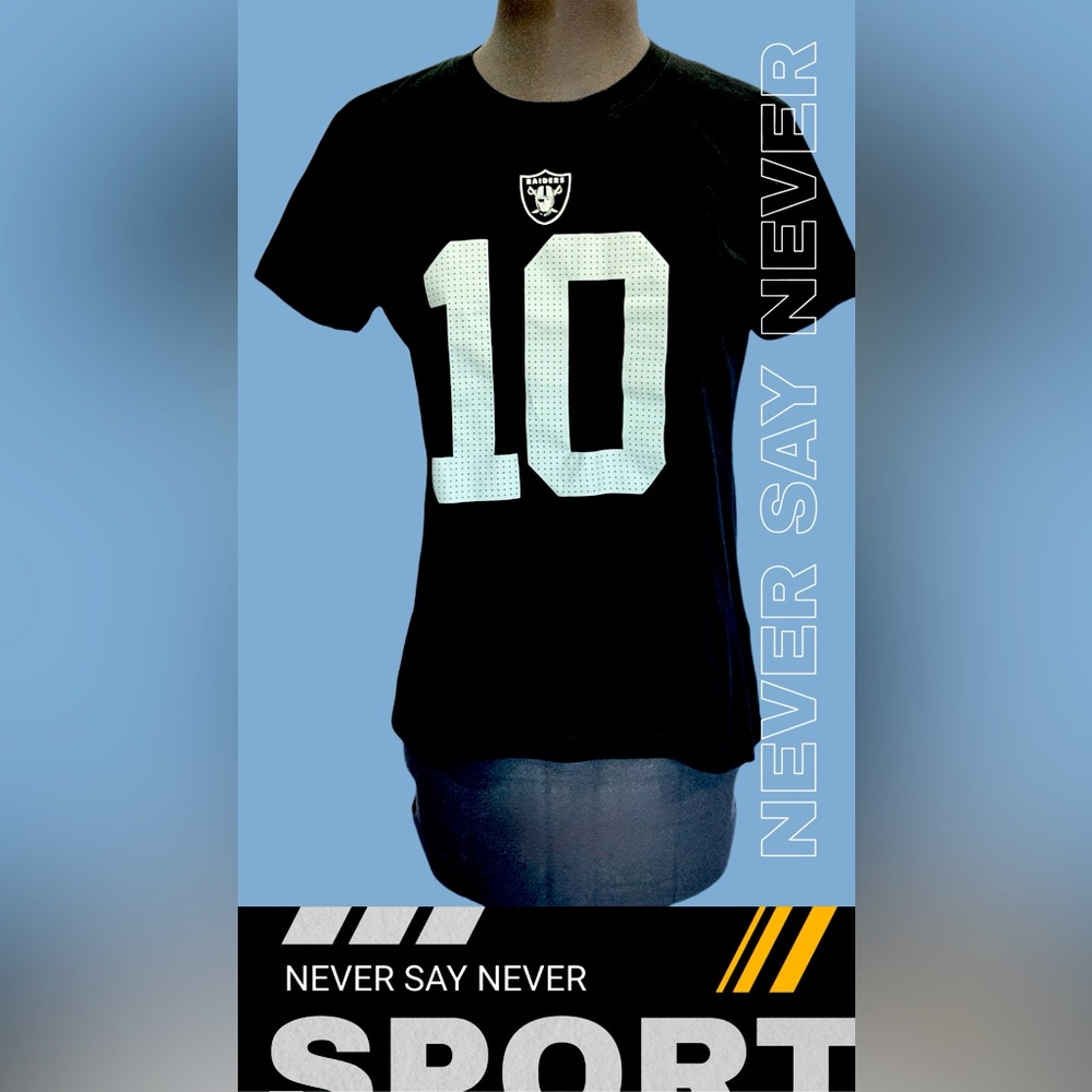 Nike Official Black Raiders #10 Garoppolo T-shirt Size M